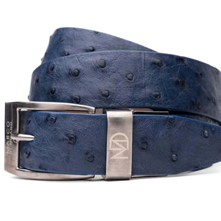 Marco Di Milano Domenico Men's Navy Genuine Ostrich Skin Belts (MDMB1047)-AmbrogioShoes