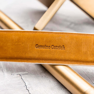 Marco Di Milano Domenico Men's White Genuine Ostrich Skin Belts (MDMB1047)-AmbrogioShoes