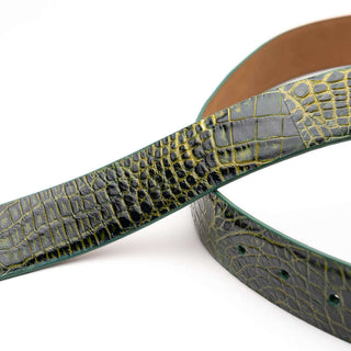 Marco Di Milano Emilio Men's Antique Green Genuine Alligator Skin Belts (MDMB1048)-AmbrogioShoes