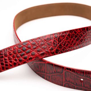 Marco Di Milano Emilio Men's Antique Red Genuine Alligator Skin Belts (MDMB1048)-AmbrogioShoes