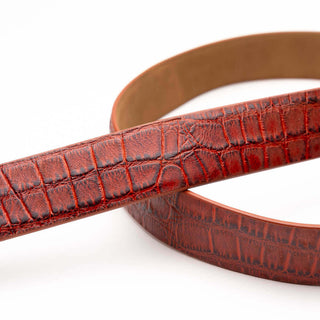 Marco Di Milano Emilio Men's Rustic Cognac Genuine Alligator Skin Belts (MDMB1048)-AmbrogioShoes