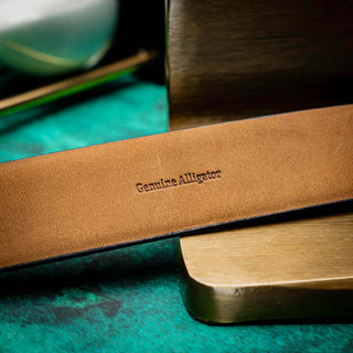 Marco Di Milano Emilio Men's Rustic Cognac Genuine Alligator Skin Belts (MDMB1048)-AmbrogioShoes