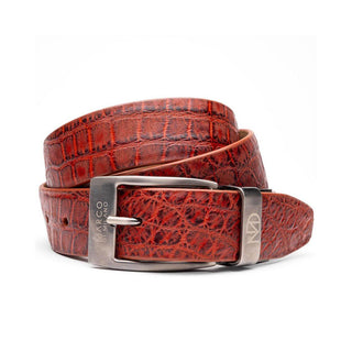 Marco Di Milano Emilio Men's Rustic Cognac Genuine Alligator Skin Belts (MDMB1048)-AmbrogioShoes