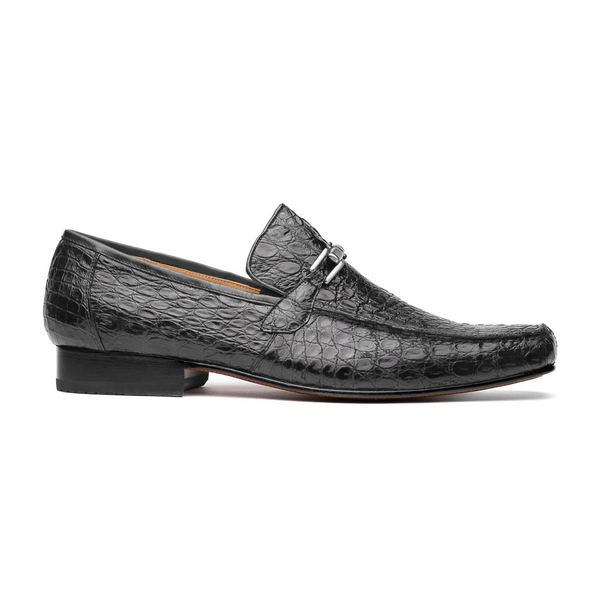 Marco Di Milano Fabro Men's Shoes Gray Exotic Crocodile Horsebit Loafers (MDM1026)-AmbrogioShoes