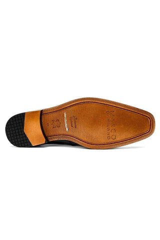Marco Di Milano Fangio Black Genuine Ostrich Leg / Ostrich Quill Penny Loafers (MDM1112)-AmbrogioShoes