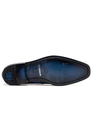 Marco Di Milano Fangio Blue Genuine Ostrich Leg / Ostrich Quill Penny Loafers (MDM1112)-AmbrogioShoes