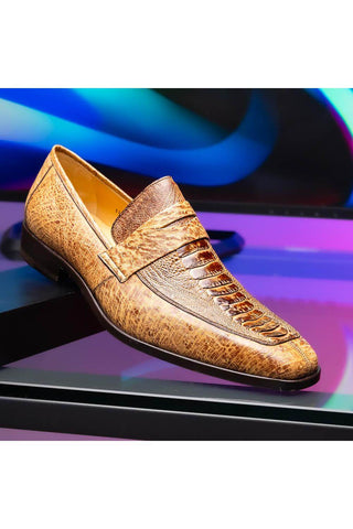 Marco Di Milano Fangio Orix Genuine Ostrich Leg / Ostrich Quill Penny Loafers (MDM1112)-AmbrogioShoes
