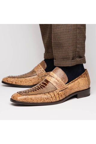 Marco Di Milano Fangio Orix Genuine Ostrich Leg / Ostrich Quill Penny Loafers (MDM1112)-AmbrogioShoes