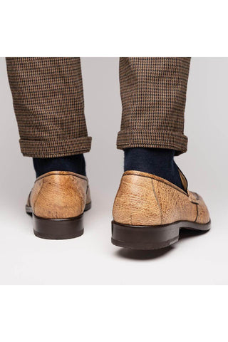 Marco Di Milano Fangio Orix Genuine Ostrich Leg / Ostrich Quill Penny Loafers (MDM1112)-AmbrogioShoes
