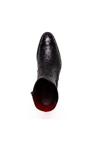 Marco Di Milano Giorgio Black Genuine Ostrich Quill Boots (MDM1151)-AmbrogioShoes