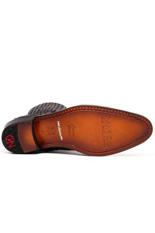 Marco Di Milano Giorgio Black Genuine Ostrich Quill Boots (MDM1151)-AmbrogioShoes