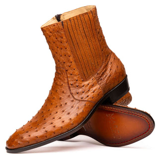 Marco Di Milano Giorgio Brandy Genuine Ostrich Quill Boots (MDM1151)-AmbrogioShoes