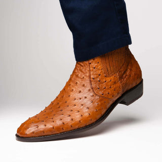 Marco Di Milano Giorgio Brandy Genuine Ostrich Quill Boots (MDM1151)-AmbrogioShoes