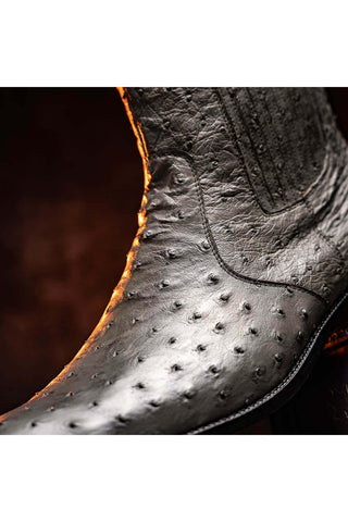 Marco Di Milano Giorgio Gray Genuine Ostrich Quill Boots (MDM1151)-AmbrogioShoes