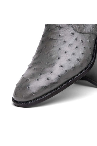 Marco Di Milano Giorgio Gray Genuine Ostrich Quill Boots (MDM1151)-AmbrogioShoes