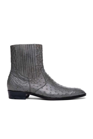 Marco Di Milano Giorgio Gray Genuine Ostrich Quill Boots (MDM1151)-AmbrogioShoes