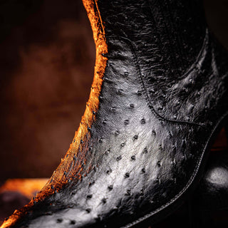 Marco Di Milano Giorgio Men's Shoes Black Genuine Ostrich Quill Boots (MDM1151)-AmbrogioShoes