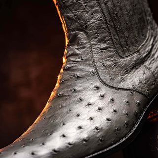 Marco Di Milano Giorgio Men's Shoes Gray Genuine Ostrich Quill Boots (MDM1151)-AmbrogioShoes