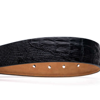 Marco Di Milano Giovanni Men's Black Genuine Lizard & Crocodile Skin Belts (MDMB1049)-AmbrogioShoes