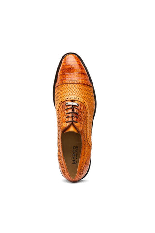 Marco Di Milano John Brandy Exotic Caiman Crocodile / Woven Leather Oxfords (MDM1178)-AmbrogioShoes