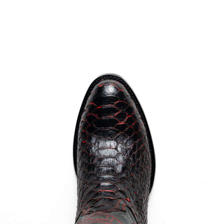 Marco Di Milano Kansas Black Cherry Genuine Python / Calf-Skin Leather Cowboy Boot (MDM1211)-AmbrogioShoes