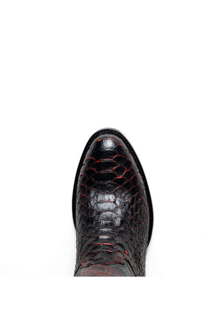 Marco Di Milano Kansas Black Cherry Genuine Python / Calf-Skin Leather Cowboy Boot (MDM1211)-AmbrogioShoes