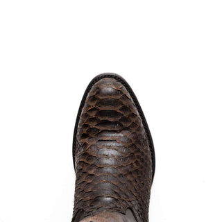 Marco Di Milano Kansas Brown Genuine Python / Calf-Skin Leather Cowboy Boot (MDM1211)-AmbrogioShoes