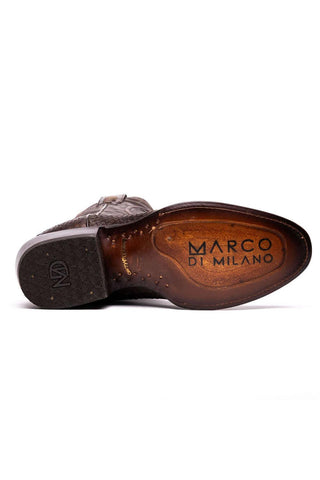 Marco Di Milano Kansas Brown Genuine Python / Calf-Skin Leather Cowboy Boot (MDM1211)-AmbrogioShoes
