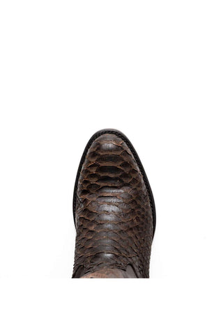 Marco Di Milano Kansas Brown Genuine Python / Calf-Skin Leather Cowboy Boot (MDM1211)-AmbrogioShoes