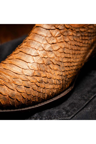 Marco Di Milano Kansas Cognac Exotic Python Skin Cowboy Boot (MDM1247)-AmbrogioShoes