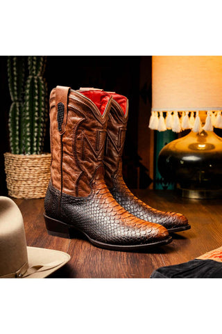Marco Di Milano Kansas Lisboa Exotic Python Skin Cowboy Boot (MDM1245)-AmbrogioShoes