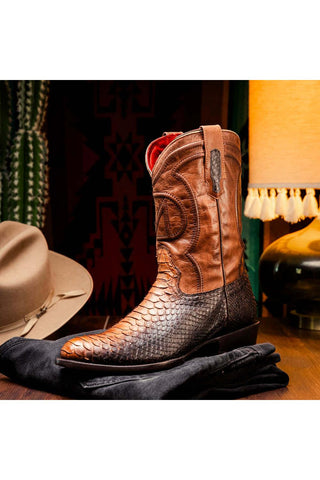 Marco Di Milano Kansas Lisboa Exotic Python Skin Cowboy Boot (MDM1245)-AmbrogioShoes