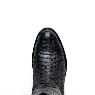 Marco Di Milano Kansas Men's Shoes Black Genuine Python / Calf-Skin Leather Cowboy Boot (MDM1211)-AmbrogioShoes