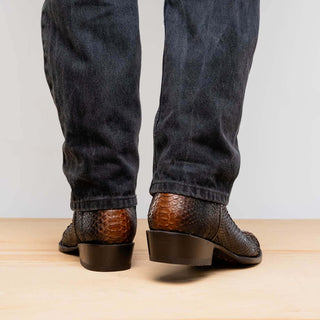 Marco Di Milano Kansas Men's Shoes Lisboa Exotic Python Skin Cowboy Boot (MDM1245)-AmbrogioShoes