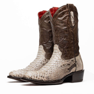 Marco Di Milano Kansas Men's Shoes Natural Genuine Python / Calf-Skin Leather Cowboy Boot (MDM1211)-AmbrogioShoes
