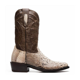 Marco Di Milano Kansas Men's Shoes Natural Genuine Python / Calf-Skin Leather Cowboy Boot (MDM1211)-AmbrogioShoes