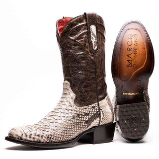 Marco Di Milano Kansas Natural Genuine Python / Calf-Skin Leather Cowboy Boot (MDM1211)-AmbrogioShoes