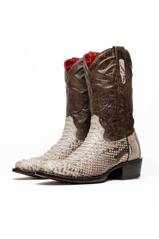 Marco Di Milano Kansas Natural Genuine Python / Calf-Skin Leather Cowboy Boot (MDM1211)-AmbrogioShoes