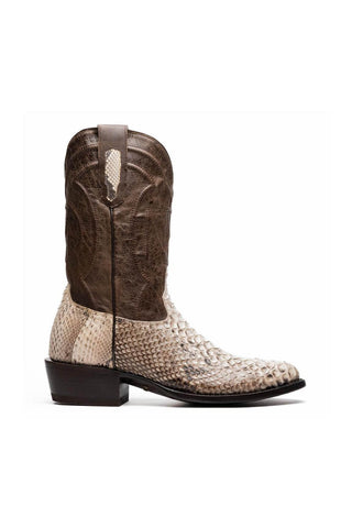 Marco Di Milano Kansas Natural Genuine Python / Calf-Skin Leather Cowboy Boot (MDM1211)-AmbrogioShoes