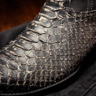 Marco Di Milano Kansas Stone White Exotic Python Skin Cowboy Boot (MDM1246)-AmbrogioShoes