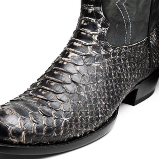 Marco Di Milano Kansas Stone White Exotic Python Skin Cowboy Boot (MDM1246)-AmbrogioShoes