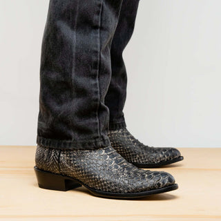 Marco Di Milano Kansas Stone White Exotic Python Skin Cowboy Boot (MDM1246)-AmbrogioShoes