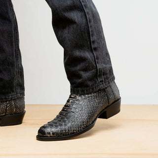 Marco Di Milano Kansas Stone White Exotic Python Skin Cowboy Boot (MDM1246)-AmbrogioShoes