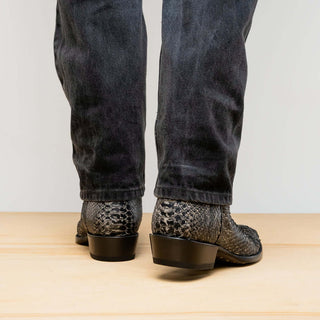 Marco Di Milano Kansas Stone White Exotic Python Skin Cowboy Boot (MDM1246)-AmbrogioShoes