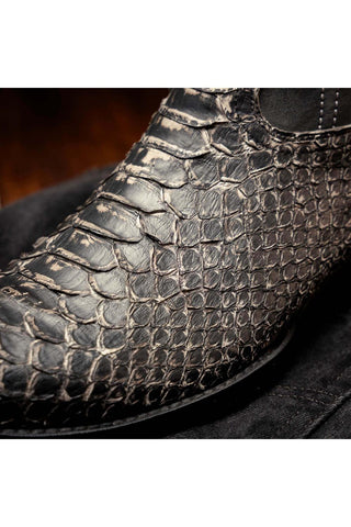 Marco Di Milano Kansas Stone White Exotic Python Skin Cowboy Boot (MDM1246)-AmbrogioShoes