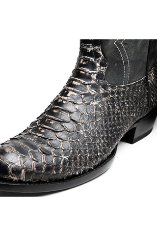 Marco Di Milano Kansas Stone White Exotic Python Skin Cowboy Boot (MDM1246)-AmbrogioShoes