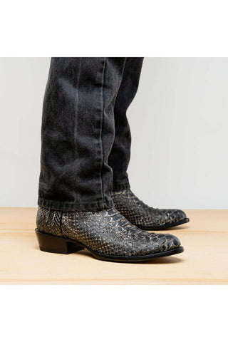 Marco Di Milano Kansas Stone White Exotic Python Skin Cowboy Boot (MDM1246)-AmbrogioShoes