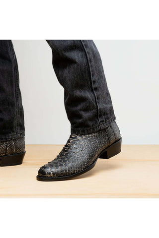 Marco Di Milano Kansas Stone White Exotic Python Skin Cowboy Boot (MDM1246)-AmbrogioShoes