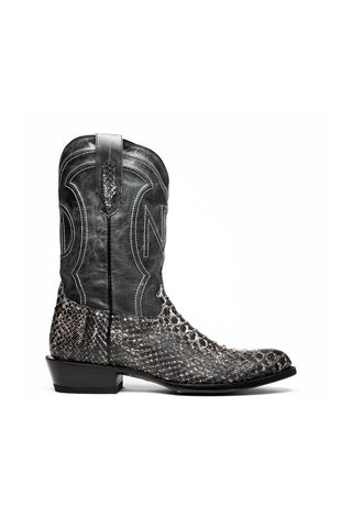 Marco Di Milano Kansas Stone White Exotic Python Skin Cowboy Boot (MDM1246)-AmbrogioShoes