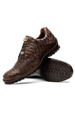 Marco Di Milano Kratos Brown Exotic Caiman Crocodile Sport Sneakers (MDM1176)-AmbrogioShoes